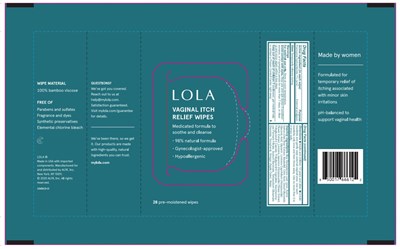28ct In 1 Pouch Ndc 81032-422-28 (Lola Vagina Itch Relief Wipe V2)